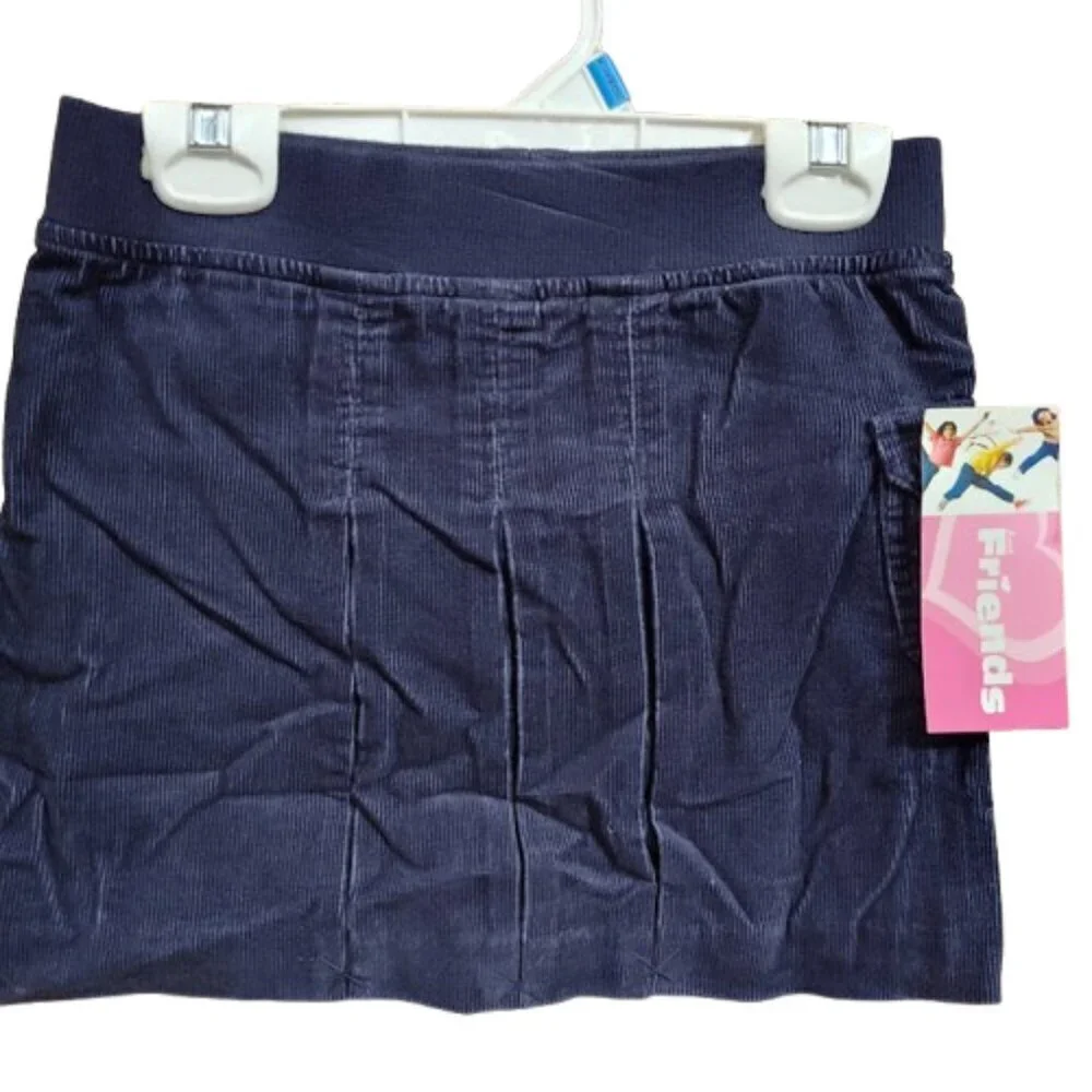 2 Just Friends Girl Corduroy 100% Cotton Y2K Skirts Pink and Navy Size 6 NWTs